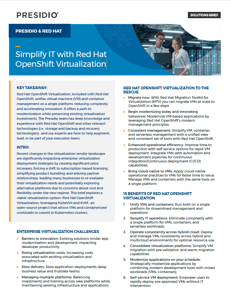 Simplify IT with Red Hat OpenShift Virtualization