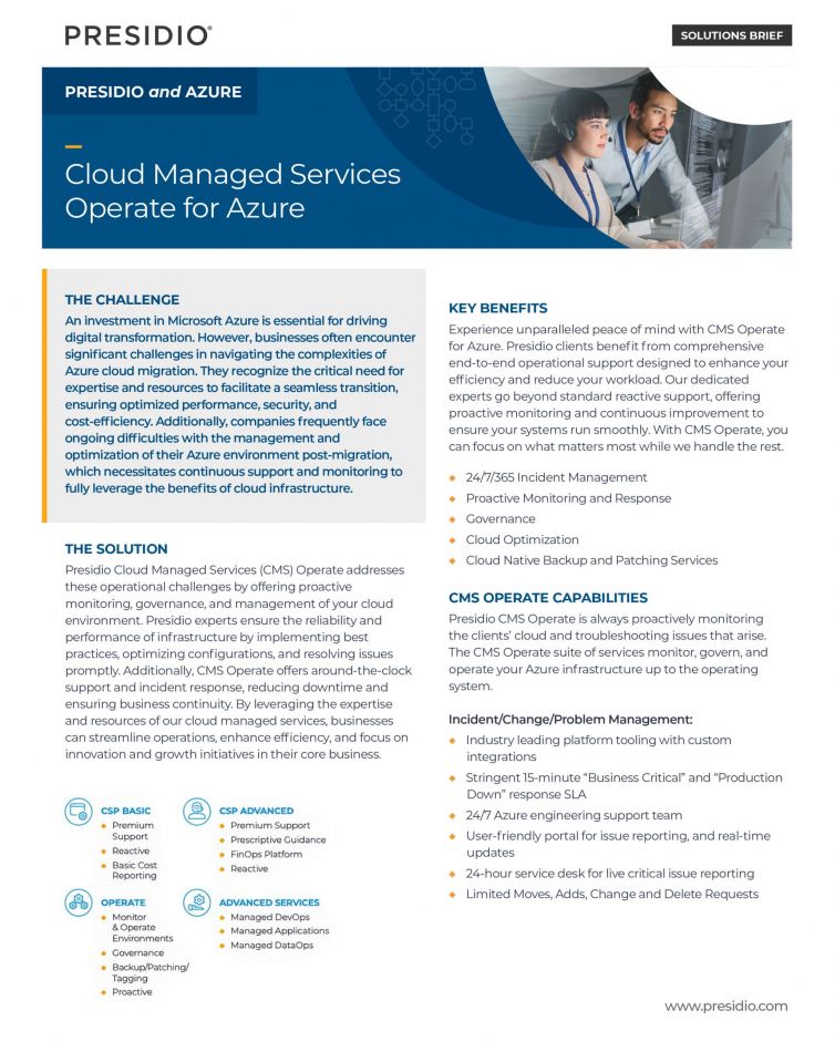 Cloud Managed Services Operate for Azure